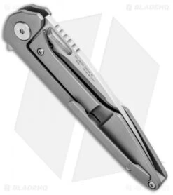 Artisan Cutlery Small Archaeo Frame Lock Flipper Knife Gray Ti/CF (3" Satin) -Pocket Knife Shop Artisan Cutlery Small Archaeo FL Gray Ti CF Satin ATZ1821GSGYM BHQ 93345 jr side