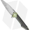 Artisan Cutlery Small Archaeo Frame Lock Flipper Knife Green/Blue (3" Damascus)