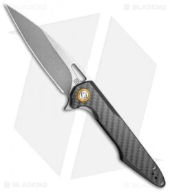 Artisan Cutlery Small Archaeo Liner Lock Knife Black Carbon Fiber (3" Stonewash)