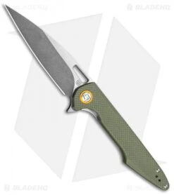 Artisan Cutlery Small Archaeo Liner Lock Knife OD Green G-10 (3" Stonewash)