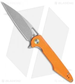 Artisan Cutlery Small Archaeo Liner Lock Knife Orange G-10 (3" Stonewash)