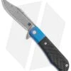 Artisan Cutlery Small Hyperion Bolster Lock Knife CF/Blue Ti (3" Damascus)