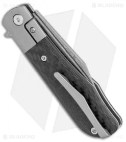 Artisan Cutlery Small Hyperion Bolster Lock Knife CF/Gray Ti (3" Damascus) -Pocket Knife Shop Artisan Cutlery Small Hyperion Bolster Lock CF Gray Ti Damascus 1834GS GY BHQ 113177 jr side