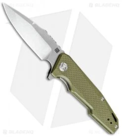 Artisan Cutlery Small Predator Liner Lock Knife OD Green G-10 (3" Stonewash)