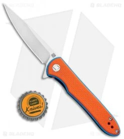 Artisan Cutlery Small Shark Liner Lock Knife Orange G-10/Blue (3" Stonewash) -Pocket Knife Shop Artisan Cutlery Small Shark LL Orange G 10 SW ATZ1707PSOEF BHQ 90013 jr bottlecap