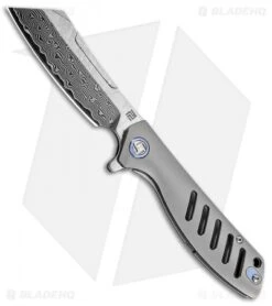 Artisan Cutlery Tomahawk Frame Lock Knife Gray Titanium (3.8" Damascus)