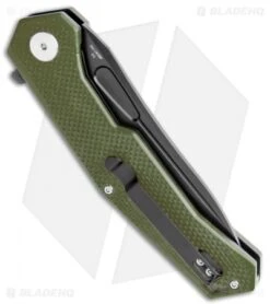 Artisan Cutlery Zumwalt Liner Lock Knife Textured OD Green G-10 (3.8" Black) -Pocket Knife Shop Artisan Cutlery Zumwalt LL Textured OD Green G 10 Black ATZ1808PBGNF BHQ 95783 jr side