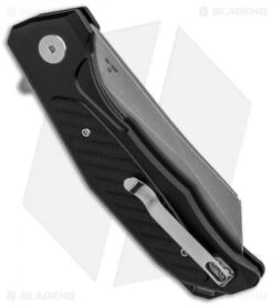 Artisan Cutlery Megahawk Liner Lock Knife Black/Black G-10 (3.9" Stonewash) -Pocket Knife Shop Artisan Falcon Wharncliffe LL Black Black G 10 SW ATZ1809PBBK BHQ 87124 jr side