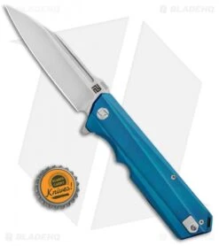 Artisan Cutlery Littoral Frame Lock Knife Blue Titanium (3.75" Stonewash) -Pocket Knife Shop Artisan Littoral Blue Ti S35VN 1703GBU BHQ 84998 jr bottlecap