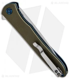 Artisan Cutlery Shark Liner Lock Knife Green G-10 (4" Stonewash) 1707P-GN -Pocket Knife Shop Artisan Shark Green G 10 Large D2 1707PGN BHQ 85029 jr side