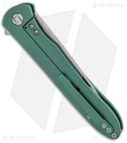 Artisan Cutlery Shark Liner Lock Knife CF/Green Ti (4" Stonewash) 1707G-GN -Pocket Knife Shop Artisan Shark Green Titanium Large S35VN 1707GGN BHQ 85019 jr side