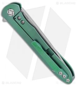 Artisan Cutlery Shark Liner Lock Knife CF/Green Ti (3" Stonewash) 1707GS-GN -Pocket Knife Shop Artisan Shark Green Titanium S35VN 1707GSGN BHQ 85023 jr side