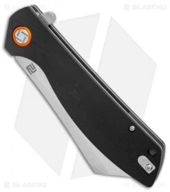 Artisan Cutlery Tomahawk Liner Lock Knife Smooth Black G-10 (3.8" Stonewash) -Pocket Knife Shop Artisan Tomahawk Black G10 SW BHQ 87137 er spine