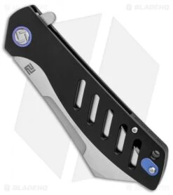 Artisan Cutlery Tomahawk Frame Lock Knife Black Titanium (3.8" Satin) -Pocket Knife Shop Artisan Tomahawk Black Ti Satin BHQ 87230 er spine