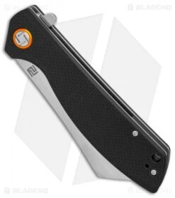 Artisan Cutlery Tomahawk Liner Lock Knife Textured Black G-10 (3.8" Stonewash) -Pocket Knife Shop Artisan Tomahawk Textured Black G10 SW BHQ 87232 er spine