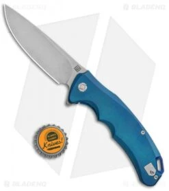 Artisan Cutlery Tradition Frame Lock Knife Blue Titanium (3.8" Stonewash) -Pocket Knife Shop Artisan Tradition Blue Ti S35VN 1702G BU BHQ 84983 jr bottlecap