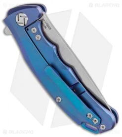 Artisan Cutlery Tradition Frame Lock Knife Blue Titanium (3" Stonewash) -Pocket Knife Shop Artisan Tradition Mini Blue Ti S35VN 1702GS BU BHQ 84987 jr side