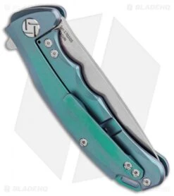 Artisan Cutlery Tradition Frame Lock Knife Green Titanium (3" Stonewash) -Pocket Knife Shop Artisan Tradition Mini Green Ti S35VN 1702GS GN BHQ 84988 jr side