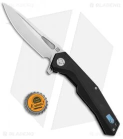 Artisan Cutlery Zumwalt Frame Lock Knife Black Titanium (3.8" Satin M390) -Pocket Knife Shop Artisan Zumwalt FL Black Ti Satin ATZ1808GBKM BHQ 87120 jr bottlecap