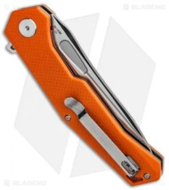 Artisan Cutlery Zumwalt Liner Lock Knife Orange G-10 (3.8" Satin) -Pocket Knife Shop Artisan Zumwalt FL Textured Orange G 10 Satin ATZ1808POEF BHQ 87123 jr side