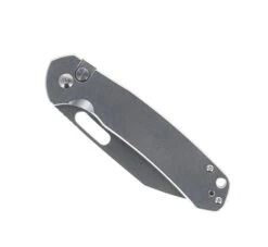CJRB Pyrite Button Lock Folding Knife Steel Handle AR-RPM9 Wharncliffe Plain Edge Stonewash Finish J1925A-ST -Pocket Knife Shop CJRB 1925a ST 01 17263.1681828633
