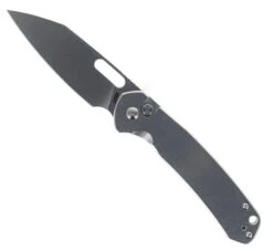 CJRB Pyrite Button Lock Folding Knife Steel Handle AR-RPM9 Wharncliffe Plain Edge Stonewash Finish J1925A-ST