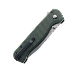 CJRB Chord Button Lock Folding Knife Green Micarta Handle AR-RPM9 Plain Edge Stonewash Finish J1927-MGN -Pocket Knife Shop CJRB 1927 MGN 02 85653.1683653236