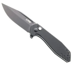 CJRB Riff Button Lock Folding Knife Black G10 Handle AR-RPM9 Drop Point Plain Black Blade J1928-BBK