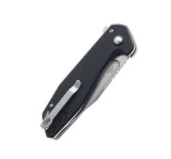 CJRB Riff Button Lock Folding Knife Black G10 Handle AR-RPM9 Drop Point Plain Edge Stonewash Finish J1928-BK -Pocket Knife Shop CJRB 1928 BK 02 99070.1683652908