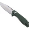 CJRB Riff Button Lock Folding Knife Green Micarta Handle AR-RPM9 Clip Point Plain Edge Stonewash Finish J1928-MGN