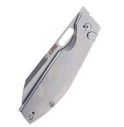 CJRB Ekko Button Lock Folding Knife Steel Handle AR-RPM9 Drop Point Plain Edge Stonewash Finish J1929B-ST -Pocket Knife Shop CJRB 1929B ST 05 68865.1681757251