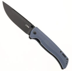 CJRB Resource J Folding Knife Gray G10 Handle AR-RPM9 Drop Point Plain Black Blade J1932-BGY