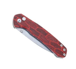 WMK Exclusive CJRB Pyrite Folding Knife Black & Red Gmascus G10 Handle AR-RPM9 Drop Point Plain Edge Stonewash Finish J1925-MFS -Pocket Knife Shop CJRB J1925 MFS 01 98987.1679942158