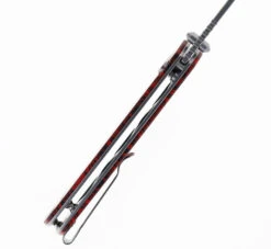 WMK Exclusive CJRB Pyrite Folding Knife Black & Red Gmascus G10 Handle AR-RPM9 Drop Point Plain Edge Stonewash Finish J1925-MFS -Pocket Knife Shop CJRB J1925 MFS 04 73548.1679942158