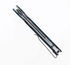 WMK Exclusive CJRB Pyrite Wharncliffe Folding Knife Black & Blue Gmascus G10 Handle AR-RPM9 Wharncliffe Plain Edge Stonewash Finish J1925A-DBU -Pocket Knife Shop CJRB J1925A DBU 02 91577.1685545339