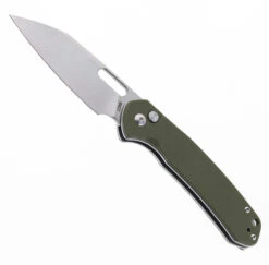 CJRB Pyrite Wharncliffe Folding Knife Green G10 Handle AR-RPM9 Wharncliffe Plain Edge Stonewash Finish J1925A-GN