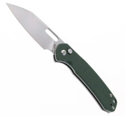CJRB Pyrite Wharncliffe Folding Knife Green Micarta Handle AR-RPM9 Wharncliffe Plain Edge Stonewashed Finish J1925A-MGN