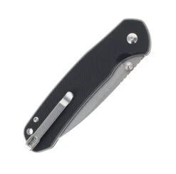 CJRB Large Pyrite Button Lock Folding Knife Black G10 Handle AR-RPM9 Plain Edge Stonewash Finish J1925L-BK -Pocket Knife Shop CJRB J1925L BK 03 60911.1689262610