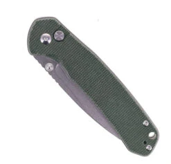 CJRB Large Pyrite Button Lock Folding Knife Green Micarta Handle AR-RPM9 Plain Edge Stonewash Finish J1925L-ODG -Pocket Knife Shop CJRB J1925L ODG 03 77015.1689262656