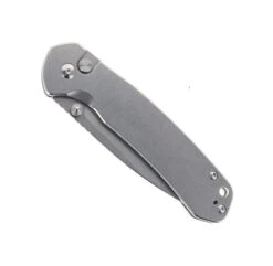 CJRB Large Pyrite Button Lock Folding Knife Stainless Steel Handle AR-RPM9 Plain Edge Stonewash Finish J1925L-ST -Pocket Knife Shop CJRB J1925L ST 01 72708.1689262715