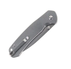 CJRB Large Pyrite Button Lock Folding Knife Stainless Steel Handle AR-RPM9 Plain Edge Stonewash Finish J1925L-ST -Pocket Knife Shop CJRB J1925L ST 03 17333.1689262715