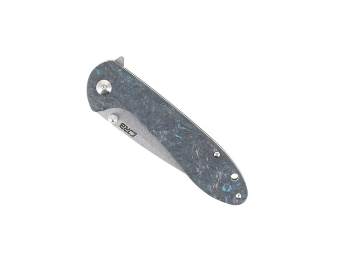 WMK Exclusive CJRB Large Feldspar Flipper Titanium Blue Fat Carbon Handle Frame Lock M390 Blade CJ1912L-DMB 2 WMK Exclusive CJRB Large Feldspar Flipper Titanium Blue Fat Carbon Handle Frame Lock M390 Blade CJ1912L-DMB - Image 2