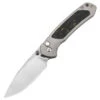 CJRB Pyrite Folding Knife Titanium/Gold Flake Carbon Fiber Handle S90V Drop Point Plain Edge Stonewash Finish J1925T-GCF