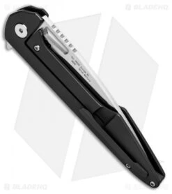 Artisan Cutlery Archaeo Frame Lock Flipper Knife Black Ti/CF (3.75" Satin) -Pocket Knife Shop artisan culery archaeo FL black Ti satin ATZ1821GBKM BHQ 93330 NS.side