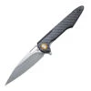 Artisan Archaeo Liner Lock Knife Black Carbon Fiber Handle Plain D2 Edge Flat 1821P-CF