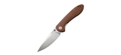 CJRB Feldspar Liner Lock Knife Brown G10 Handle Plain SW D2 Blade J1912BNC