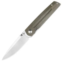 Artisan Cutlery Sirius Folding Knife Front Flipper OD Green Micarta Handle S35VN Drop Point Plain Edge 1849P-ODG