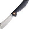 Artisan Cutlery Tomahawk Linerlock Knife Black Curved Handle Plain D2 1815P-BKC