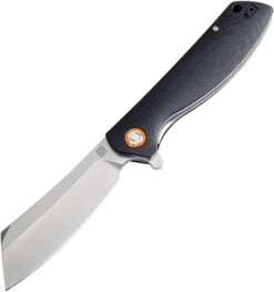 Artisan Cutlery Tomahawk Linerlock Knife Black Curved Handle Plain D2 1815P-BKC