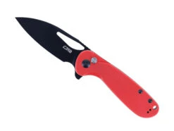 CJRB Lago Folding Knife Red G10 Handle AR-RPM9 Drop Point Plain Black Blade J1926-BRE